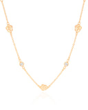Choker Flores Pontos de Luz Cristal Banhado a Ouro 18K