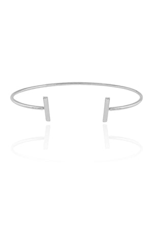 Bracelete Palito Liso Ródio Branco