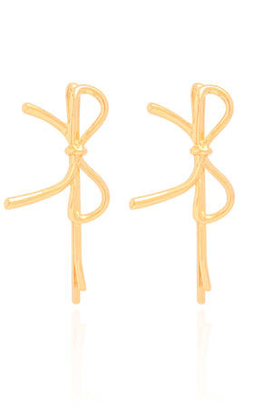 Dupla de Grampos Laços Lisos Banho Dourado