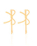 Dupla de Grampos Laços Lisos Banho Dourado