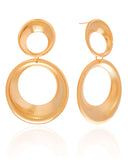 Brinco Argola Dupla Texturizada 7.5 cm Banhado a Ouro 18K