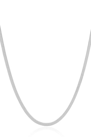 Gargantilha Malha Fita 3 mm Ródio Branco - 40 cm