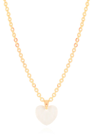 Gargantilha Elos Ovais Coração Madrepérola Banhado a Ouro 18K - 40 cm