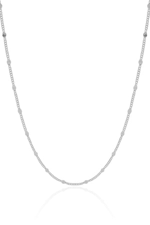 Choker Grumet Plaquinhas Ródio Branco - 33 cm