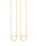 Escapulário Corações Vazados Banhado a Ouro 18K - 60 cm