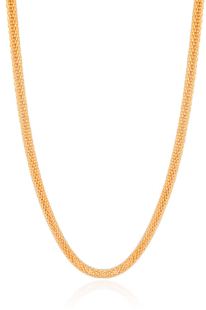 Gargantilha Malha Italiana 4 mm Banhado a Ouro 18K - 45 cm
