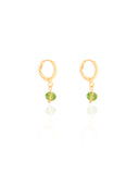 Brinco Infantil Argola Ponto de Luz Light Green 2.3 cm Banhado a Ouro 18K