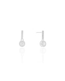 Brinco Palito Tubo Ponto de Luz Cristal Ródio Branco