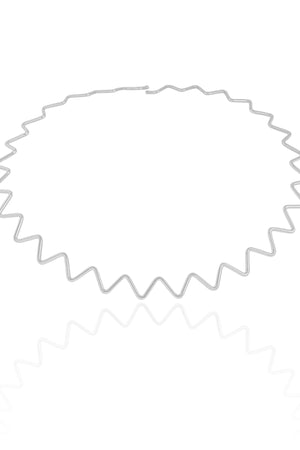 Aro Fio Zig Zag 2 mm Ródio Branco - 35 cm