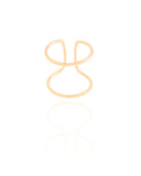 Anel Ajustável Fio Duplo Liso Tamanho P Banhado a Ouro 18K