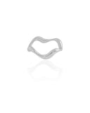 Anel Ondas Liso Tamanho 22 Ródio Branco