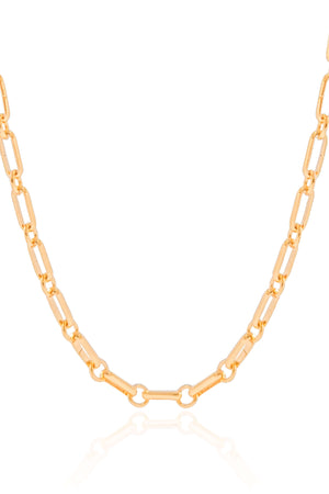 Choker Elos Ovais 4 mm Banhado a Ouro 18K