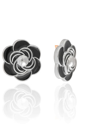 Dupla de Bico de Pato Flor Preta Banho Dourado