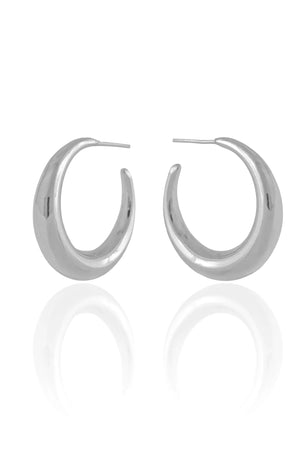 Brinco Argola Lisa 2.8 cm Ródio Branco