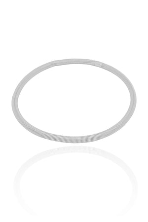 Bracelete Mola Rabo de Rato 3 mm Ródio Branco