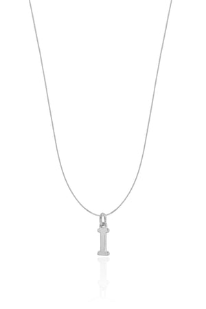 Choker Nylon Letra I Ródio Branco