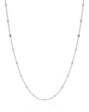 Gargantilha Grumet Longa Plaquinhas Ródio Branco - 80 cm