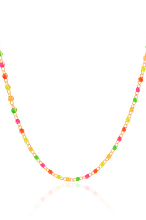 Choker Bolinhas Coloridas 2 mm Banhado a Ouro 18K