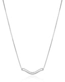 Gargantilha Veneziana Pingente Ondulado Ródio Branco - 40 cm