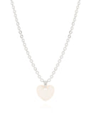 Gargantilha Elos Ovais Coração Madrepérola Ródio Branco - 40 cm