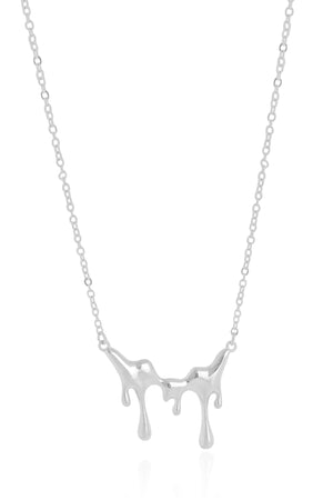 Gargantilha Elos Derretido Liso Ródio Branco - 45 cm