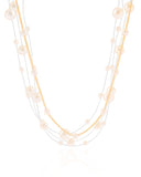 Choker Grumet Nylon com Pérolas Banhado a Ouro 18K