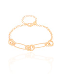 Pulseira Elos Entrelaçados Banhado a Ouro 18K