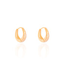 Brinco Argola Click Oval Liso 1.8 cm Banhado a Ouro 18K