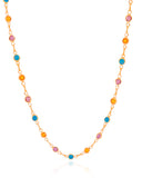 Gargantilha Pontos de Luz Coloridos Banhado a Ouro 18K - 45 cm