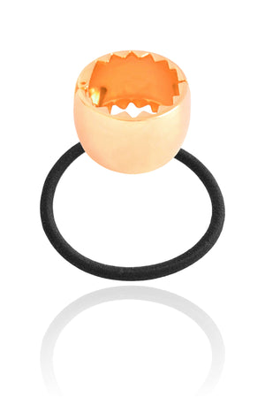 Pony Cuff Tubo Liso Banho Dourado