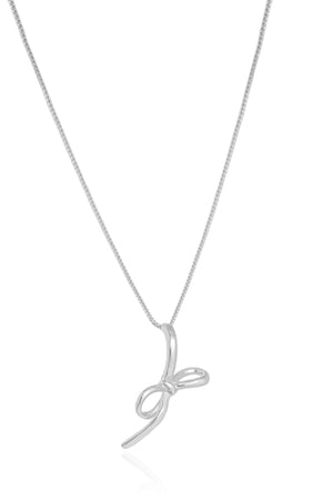 Gargantilha Veneziana Laço Liso Ródio Branco - 45 cm