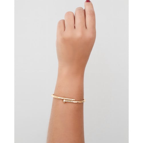 Bracelete Prego Liso Banhado a Ouro 18K