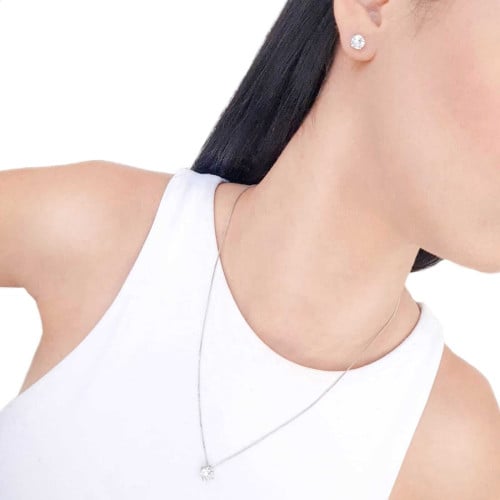 Conjunto Ponto de Luz Cristal Ródio Branco