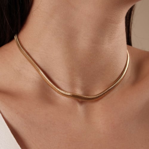 Choker Snake Banhado a Ouro 18K