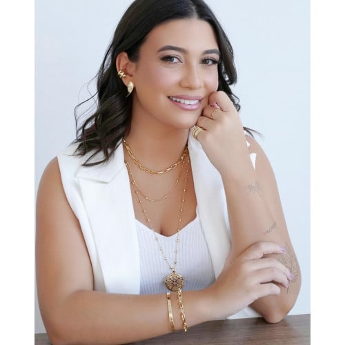 Pulseira Elos Lisos 6mm Banhado a Ouro 18K