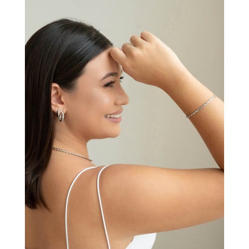 Aro Torcido 3mm Ródio Branco