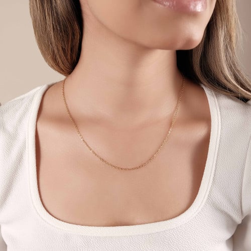 Gargantilha Americana 1.5 mm Banhado a Ouro 18K