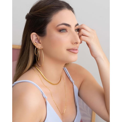 Gargantilha Piastrine 2 mm Banhado a Ouro 18K