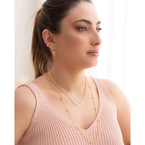 Choker Bolinhas Achatadas Banhado a Ouro 18K