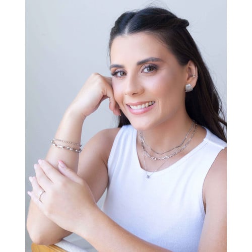 Choker Bolinhas Achatadas Ródio Branco
