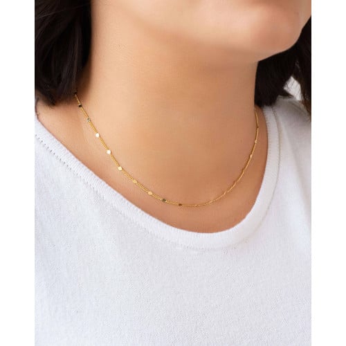 Choker Plaquinhas Grumet Banhado a Ouro 18K