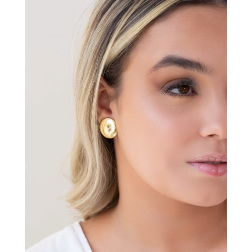 Brinco Esfera Lisa Banhado a Ouro 18K