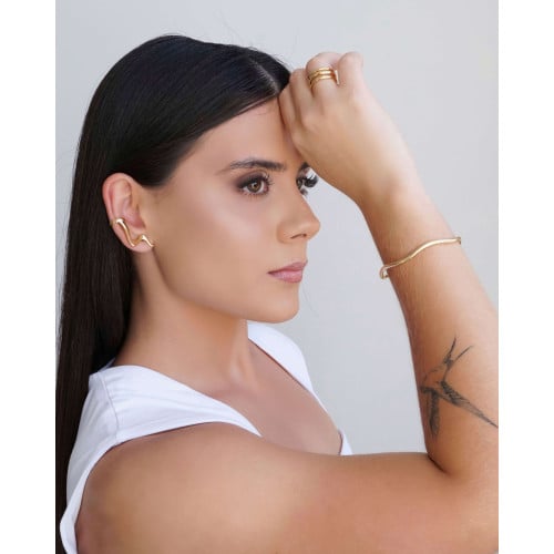 Bracelete Ondulado Banhado a Ouro 18K