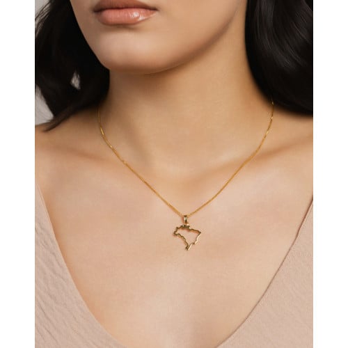Gargantilha Veneziana Brasil Vazado Banhado a Ouro 18K - 45 cm