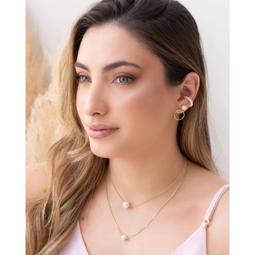 Brinco Argola Frontal 14 mm Banhado a Ouro 18K