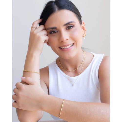 Pulseira Cordão Baiano 3 mm Banhado a Ouro 18K