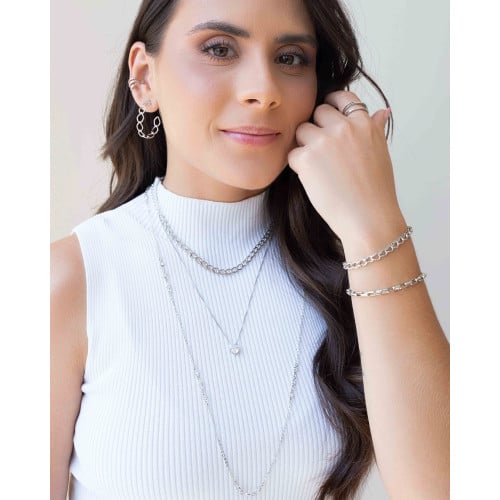 Choker Elos Duplos 5 mm Banho Branco