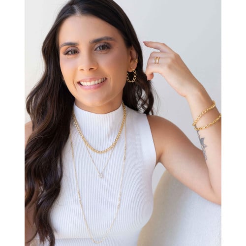 Piercing Três Filetes Lisos Banhado a Ouro 18K