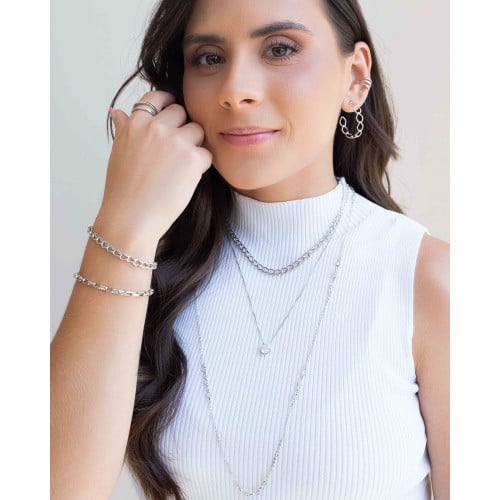 Piercing Três Filetes Lisos Ródio Branco