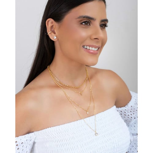 Piercing Cravação Inglesa Cristal Banhado a Ouro 18K